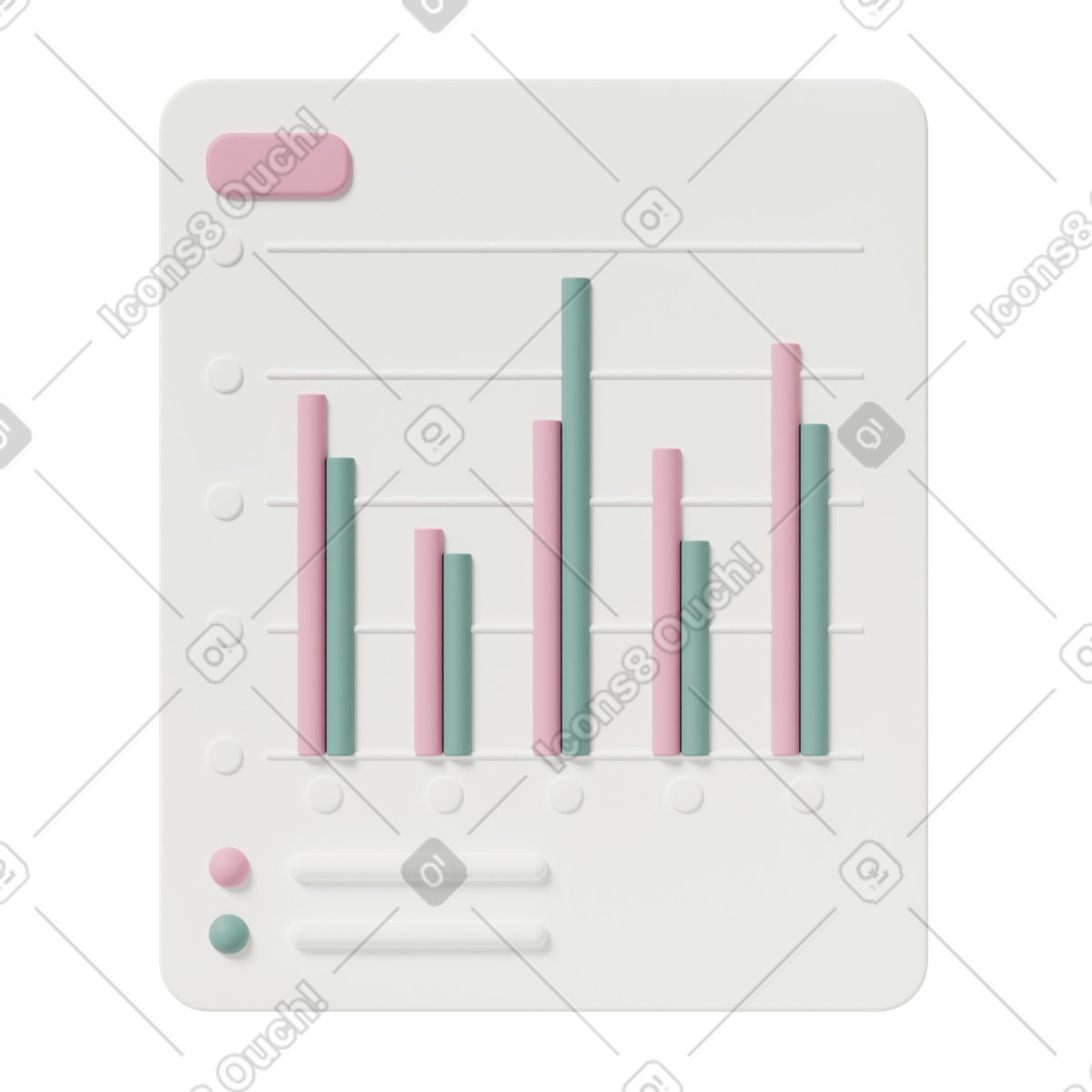3D Casual life 스타일의 Chart 일러스트레이션 PNG, SVG 다운로드