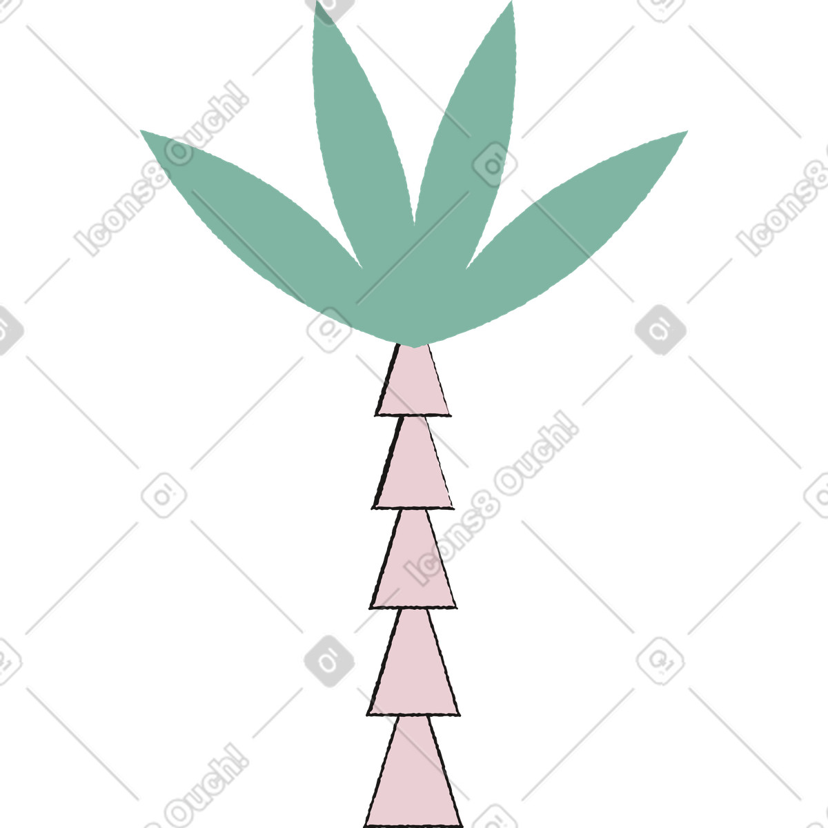 Palm tree illustration in Pablo style download in PNG, SVG