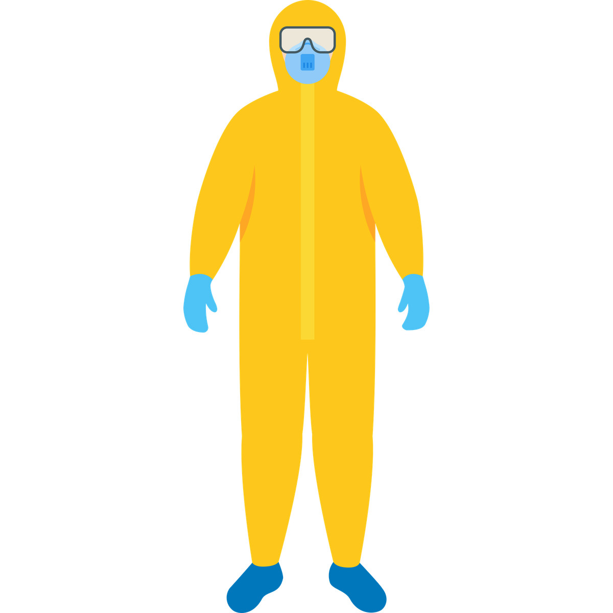 Man in protective suit with safety mask and goggles illustrazione stile Fogg scarica PNG, SVG