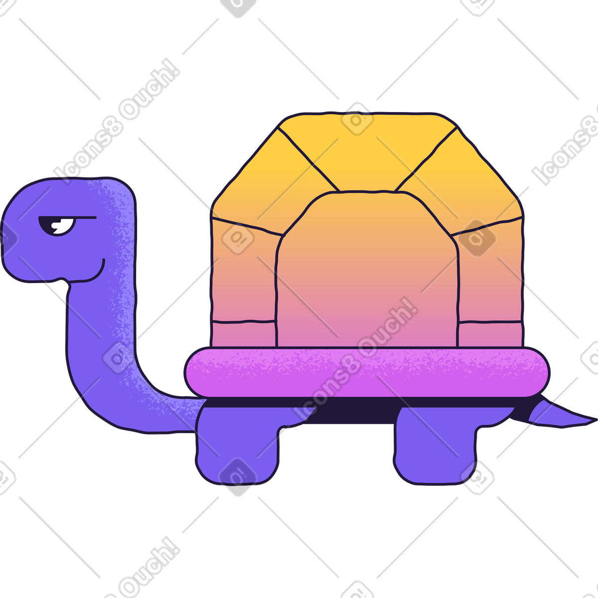 Turtle illustration in Conifer style download in PNG, SVG
