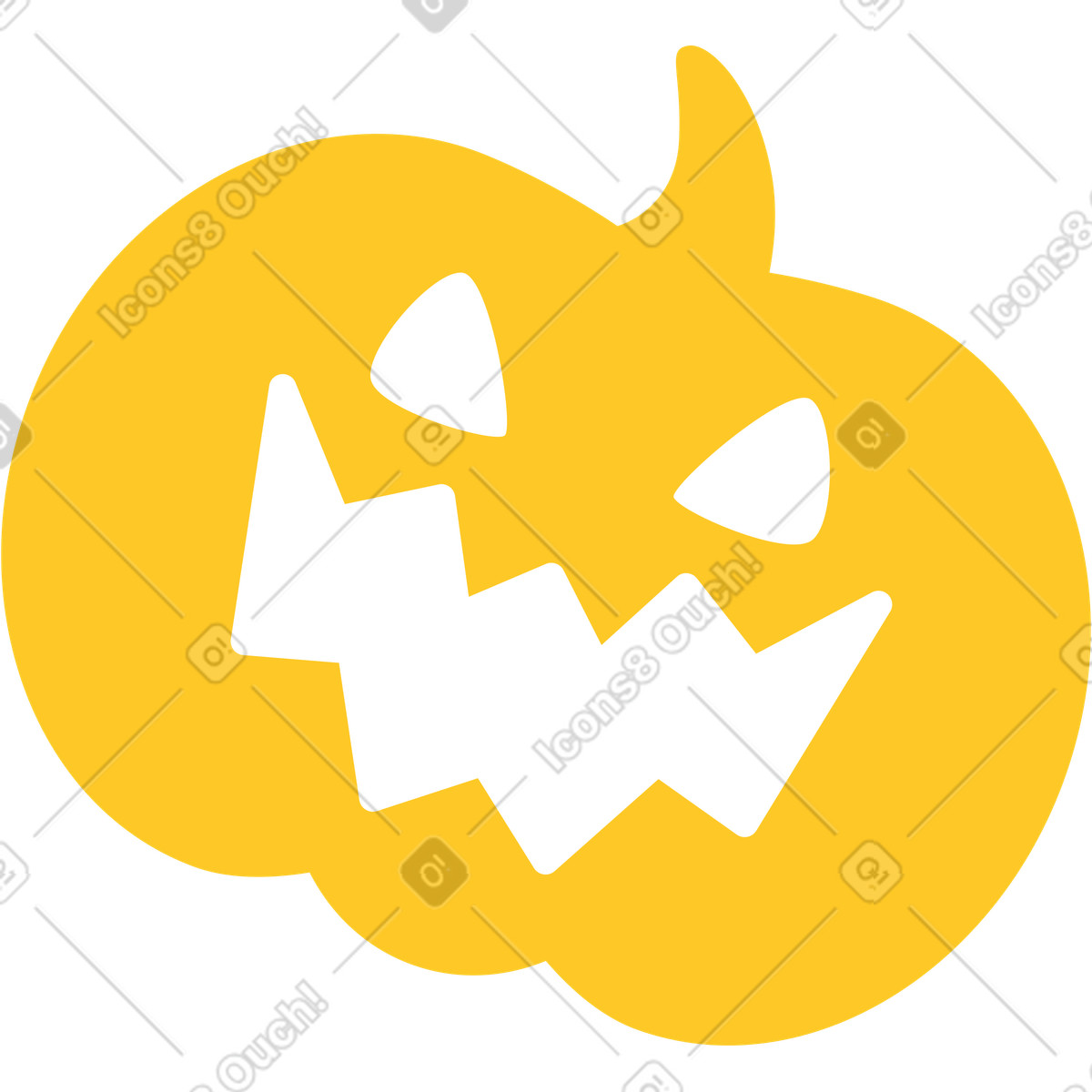 Ilustración Halloween pumpkin yellow en estilo Rocky a descargar en PNG y SVG