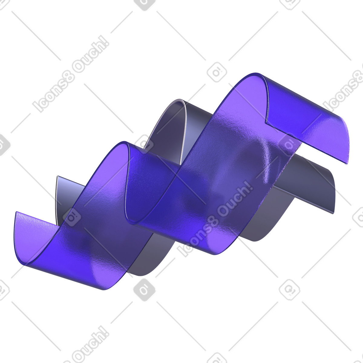 3D Boost スタイルの 重ねた波状のリボン のイラストをPNG、SVG形式でダウンロード