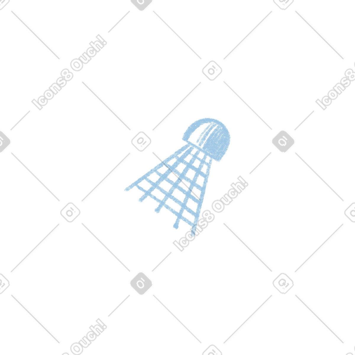 Badminton shuttlecock illustration in Chalky style download in PNG, SVG