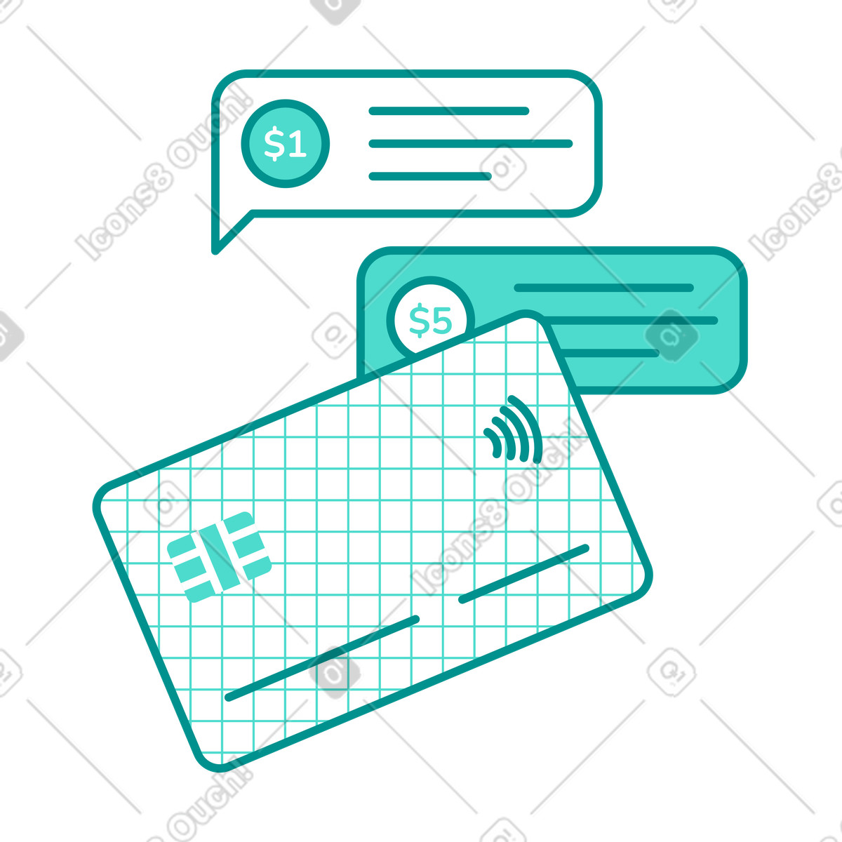 Credit Card Notifications, Transaction alerts  illustration in PNG, SVG