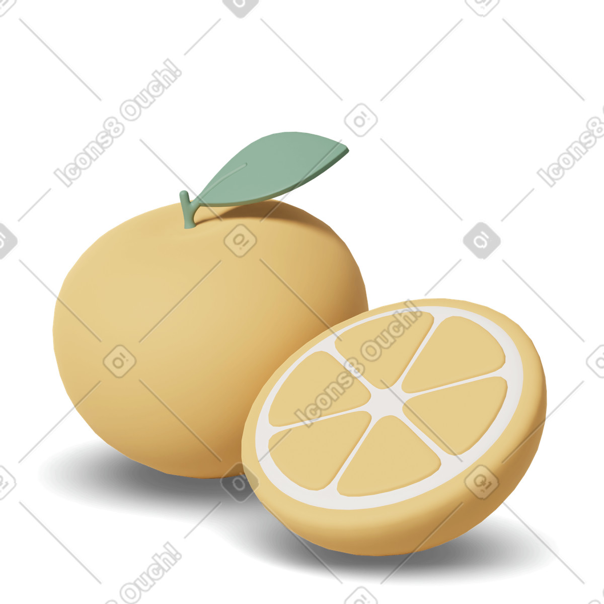 Orange and half of illustration in 3D Casual life style download in PNG, SVG