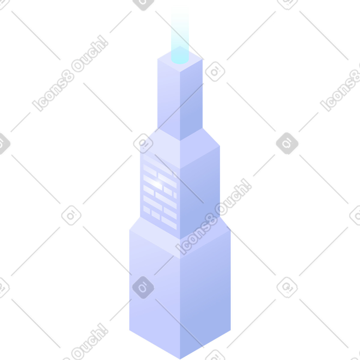 Isometric building illustration in PNG, SVG