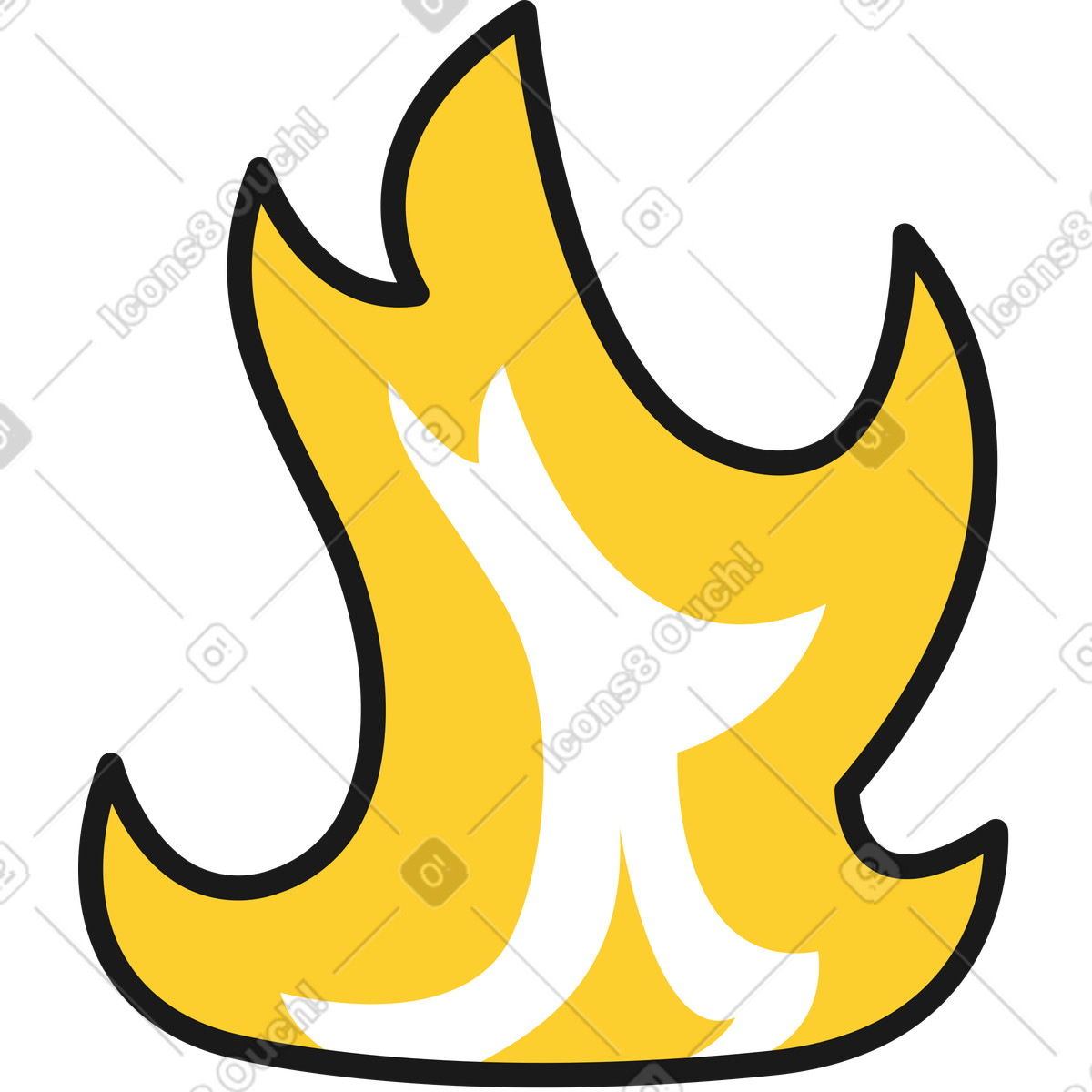 Flamme-Illustration im Taxi-Stil als Download in PNG, SVG