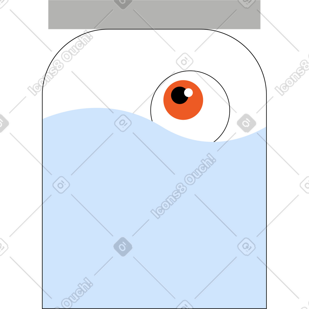 Illustration Pot avec potion et oeil dans le style Tiny à télécharger aux formats PNG, SVG