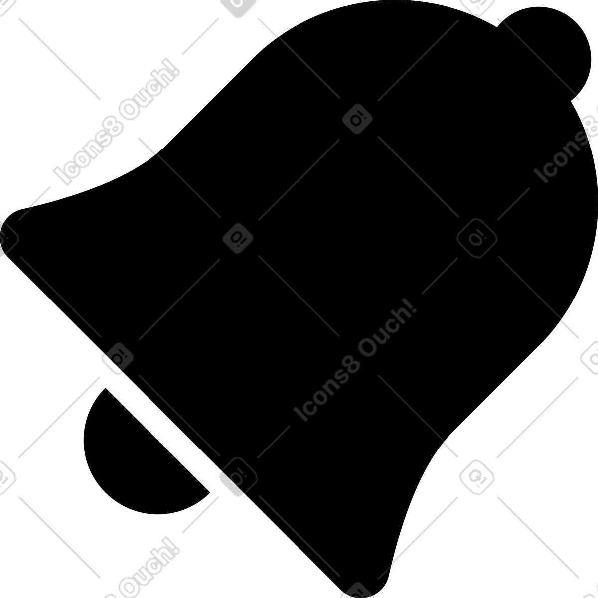 Notification icon illustration in Memphis style download in PNG, SVG