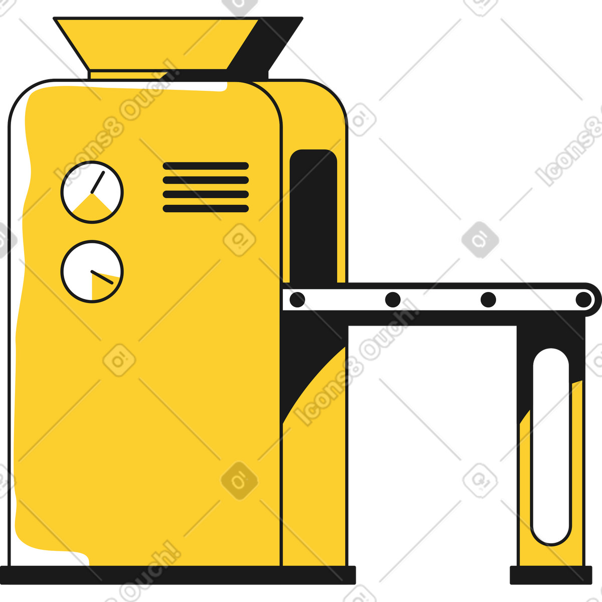 Conveyor illustration in Taxi style download in PNG, SVG