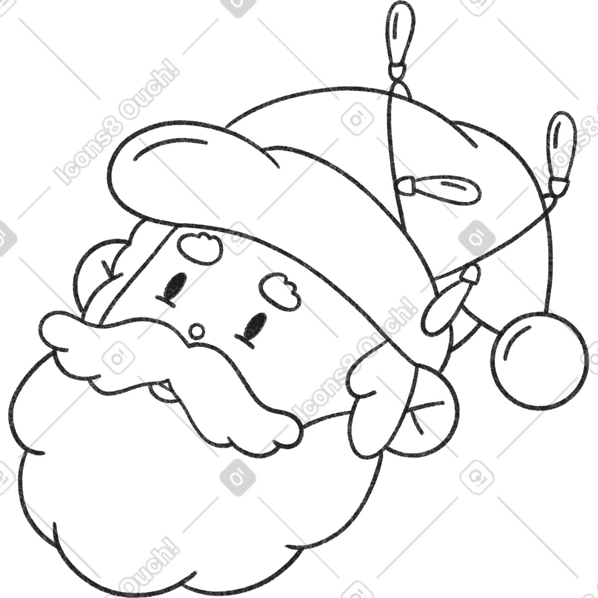 Illustration Père noël dans le style Bonbon Line à télécharger aux formats PNG, SVG