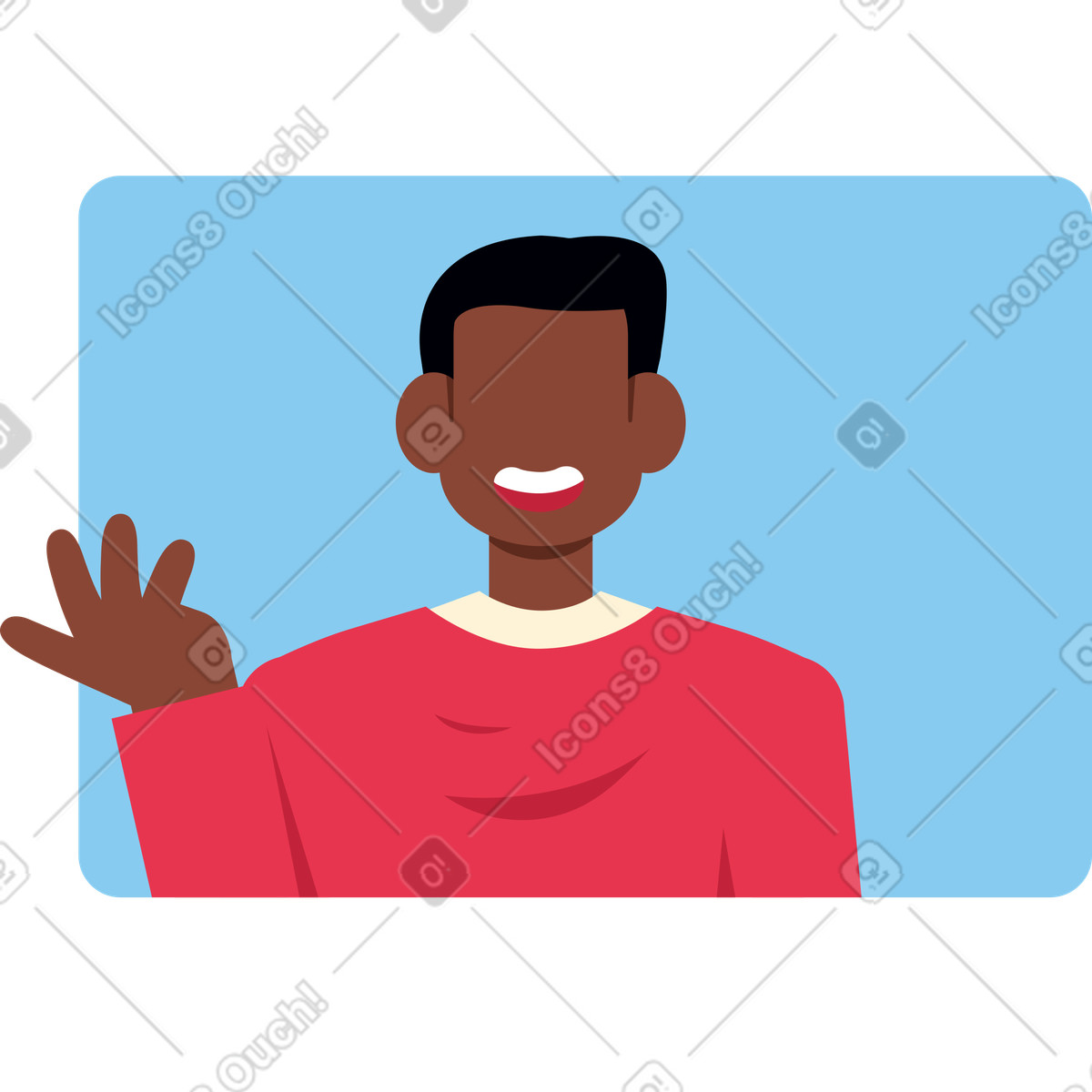 Mann sagt etwas-Illustration im Catchy-Stil als Download in PNG, SVG