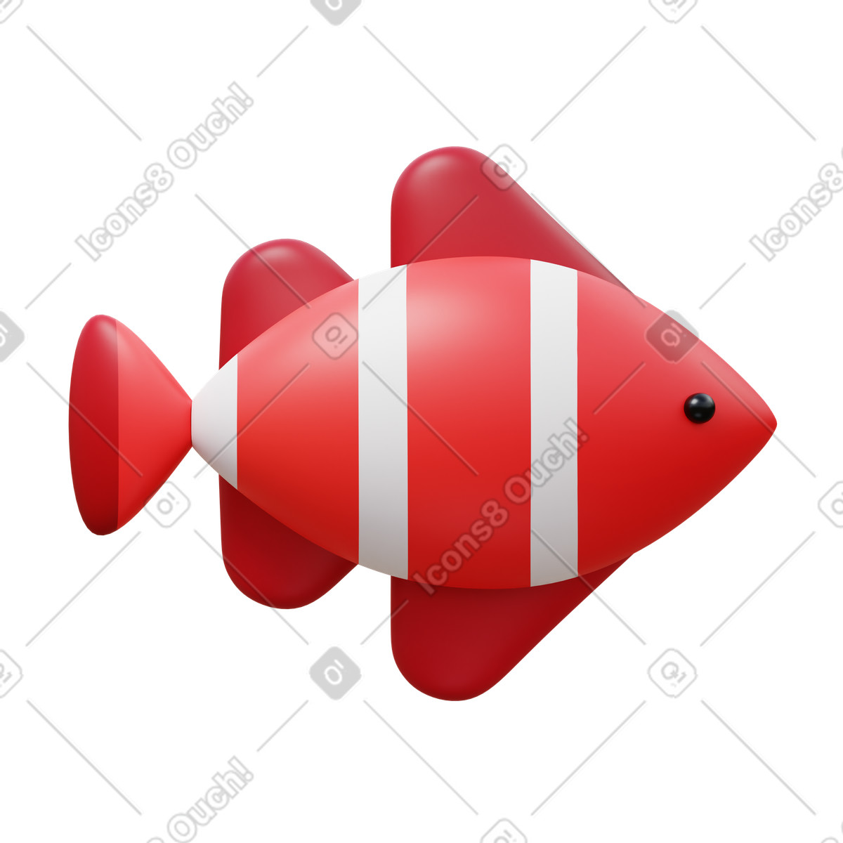 Ilustração de Clown fish em no estilo 3D Fluency para baixar em PNG, SVG