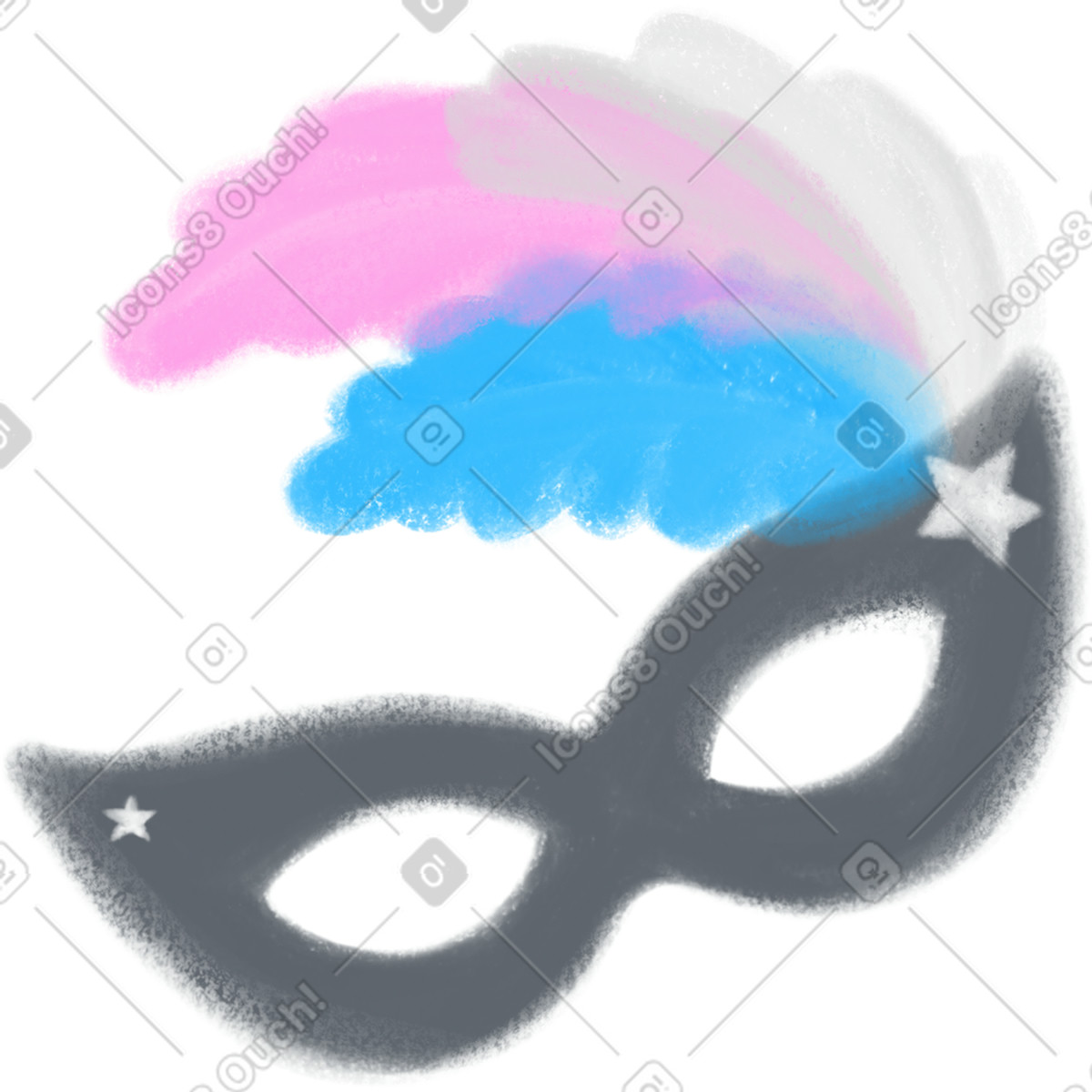 Mask illustration in Mushy style download in PNG, SVG