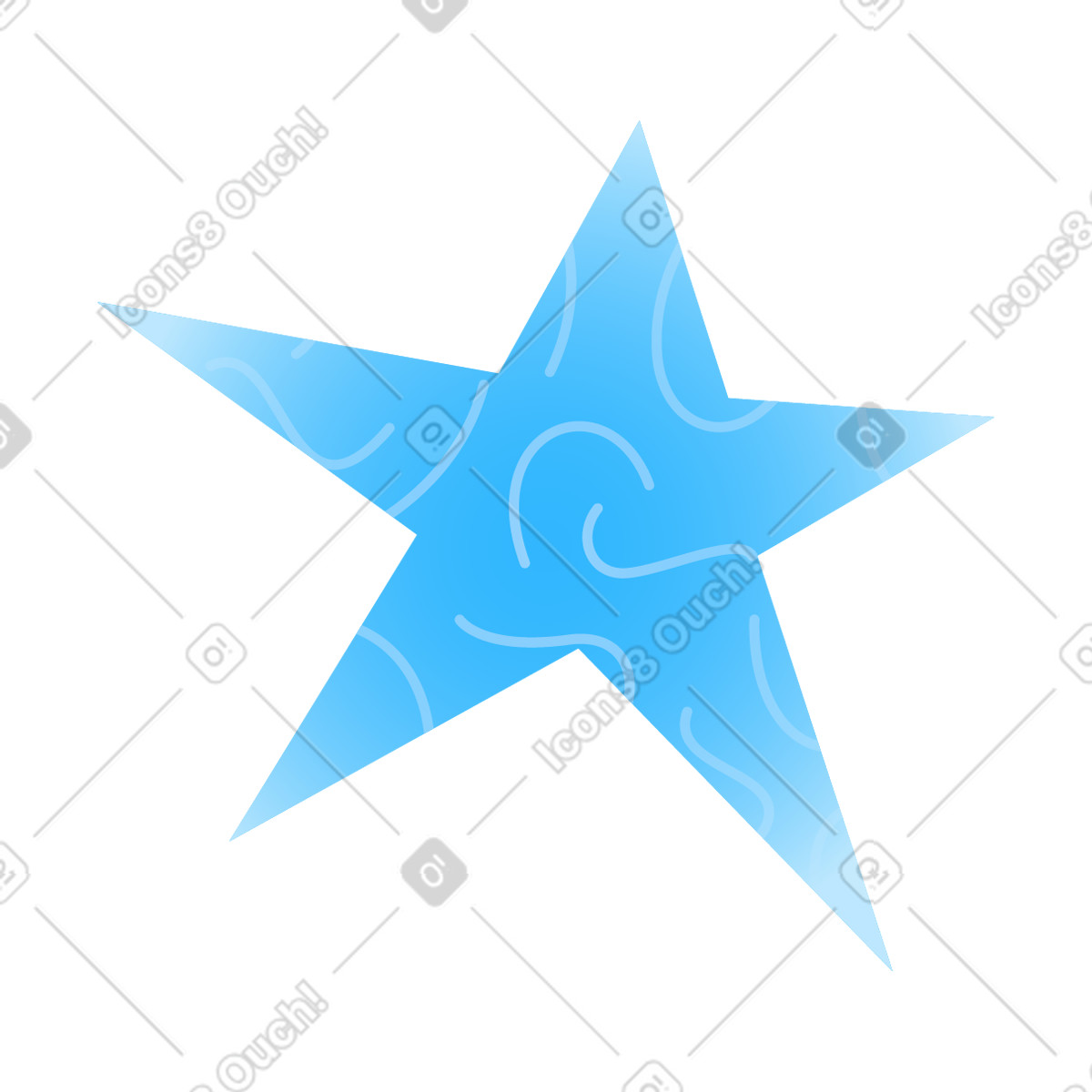Blue star illustration in Typography style download in PNG, SVG
