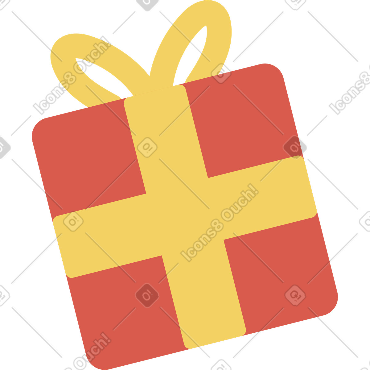 Scatola presente illustrazione in stile Macaroni scarica in PNG, SVG
