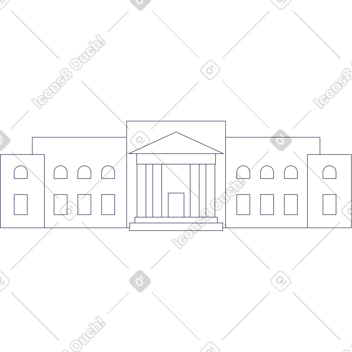下载 Urban Line 风格的 大学建筑背景 插画，支持 PNG、SVG 格式