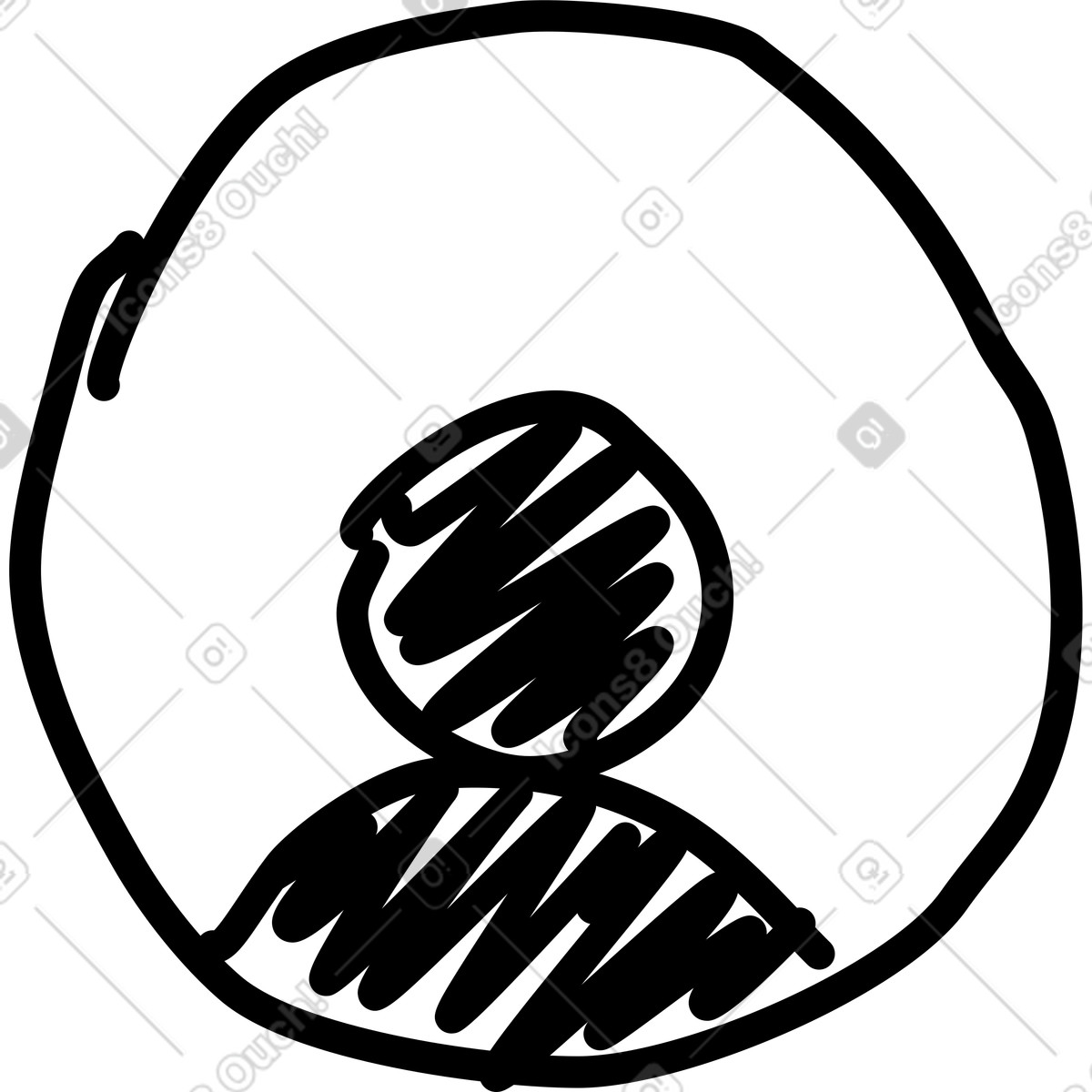 Ilustração de Avatar minimal head and shoulders doodle profile picture sketch em no estilo Rondy Stickers para baixar em PNG, SVG