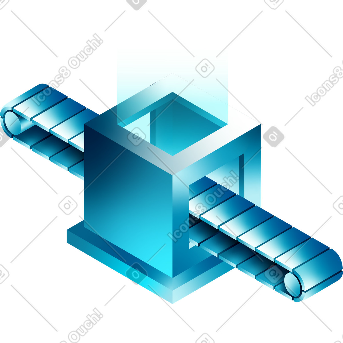 Mechanism with conveyor belt illustration in PNG, SVG