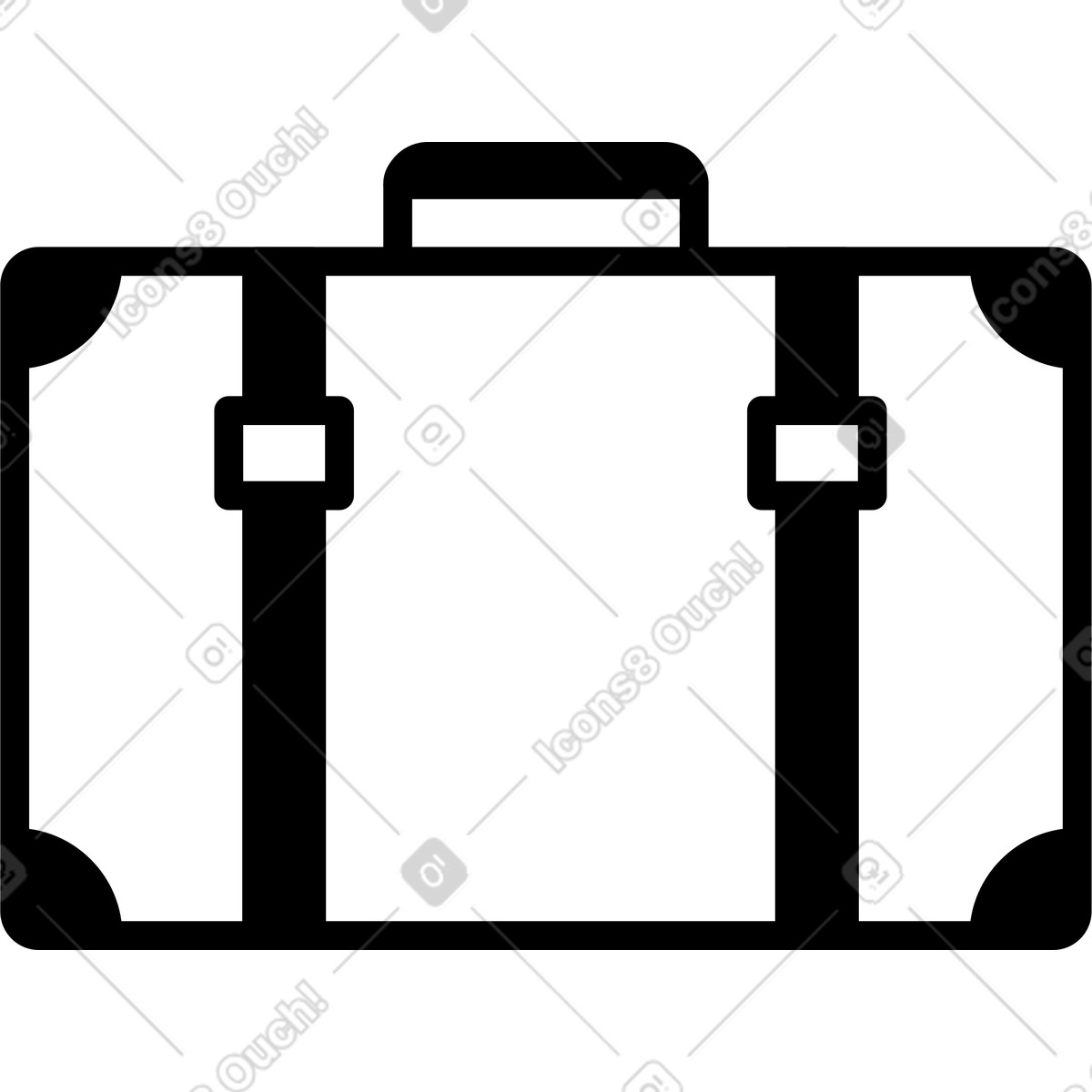 Valigia retrò illustrazione in stile Transistor scarica in PNG, SVG