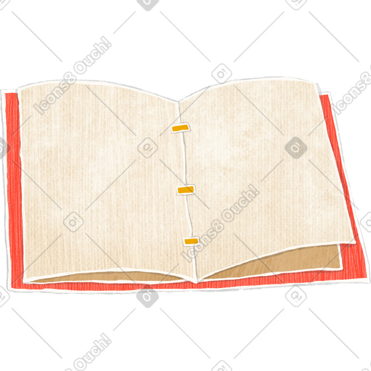 Ilustração de Red book with white sheets em no estilo Crafty para baixar em PNG, SVG