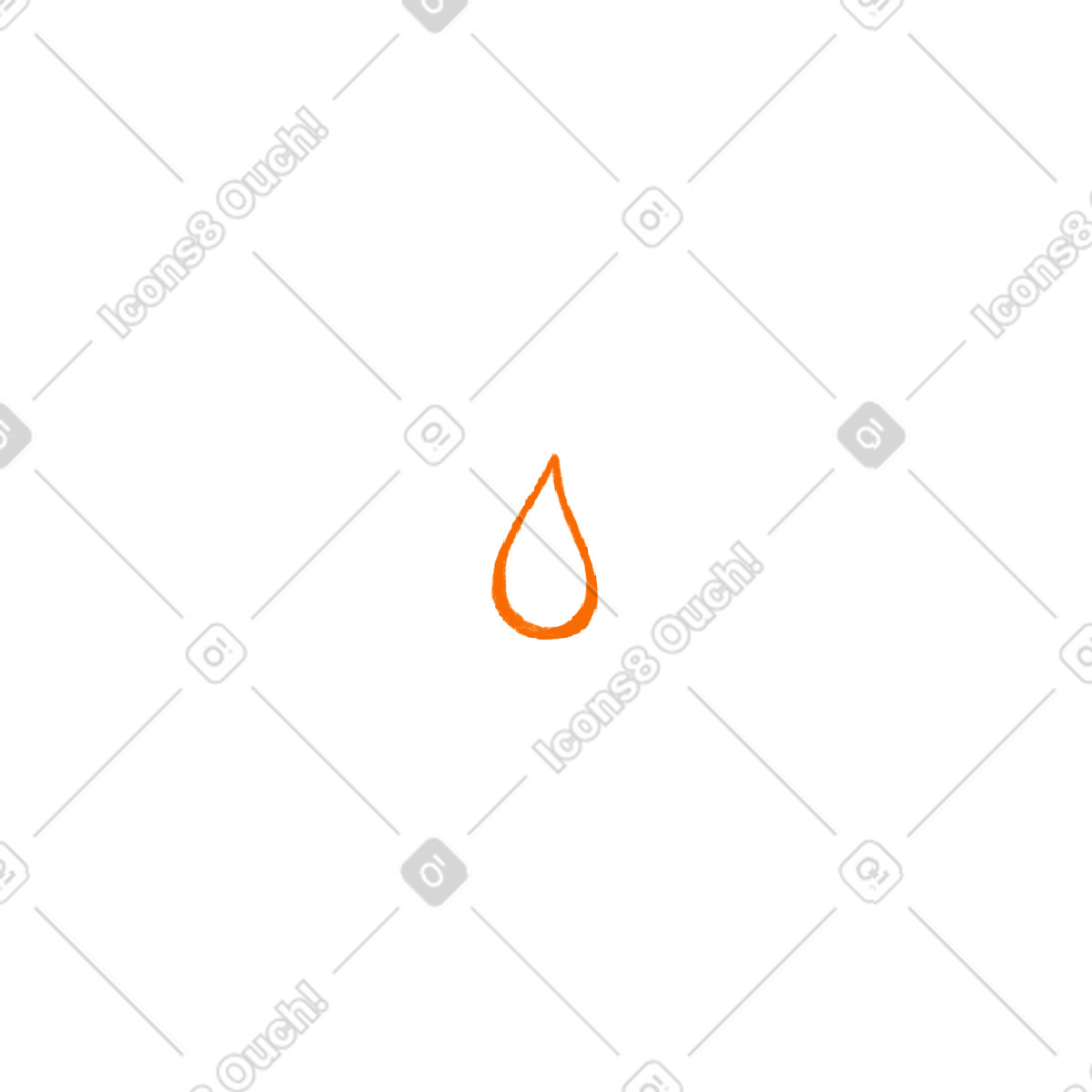 Orange water drop illustration in Biro style download in PNG, SVG