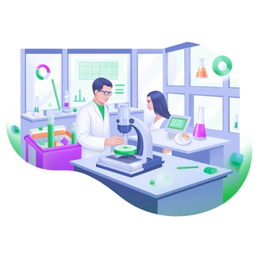 A modern pastel illustration depicting a state-of-the-art laboratory filled with advanced test instruments. Two scientists, one male and one female, are focused on calibrating a large, sophisticated instrument on a sleek table. The laboratory is well-lit, with large windows allowing natural light to flood in. Various equipment like test tubes, beakers, and digital displays are organized neatly around the room. The walls are adorned with charts and graphs illustrating scientific data.