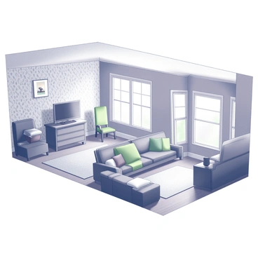 A split image displaying two contrasting views of the same room. On the left side, the room appears cluttered and worn, featuring old wallpaper with peeling edges, mismatched furniture, and a faded carpet. On the right side, the renovated room showcases a modern design with clean lines and a fresh color scheme. The walls are painted in a uniform shade, and new, vibrant furniture is arranged neatly. The flooring has been updated to sleek hardwood. Natural light pours in through large windows, illuminating the inviting atmosphere of the transformed space.