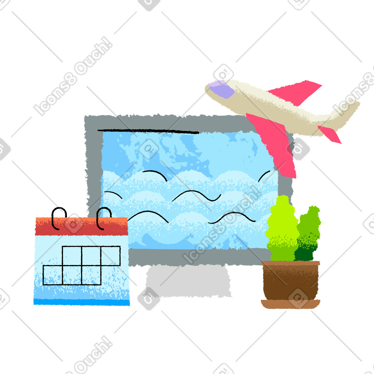 Vacation planning  illustration in PNG, SVG