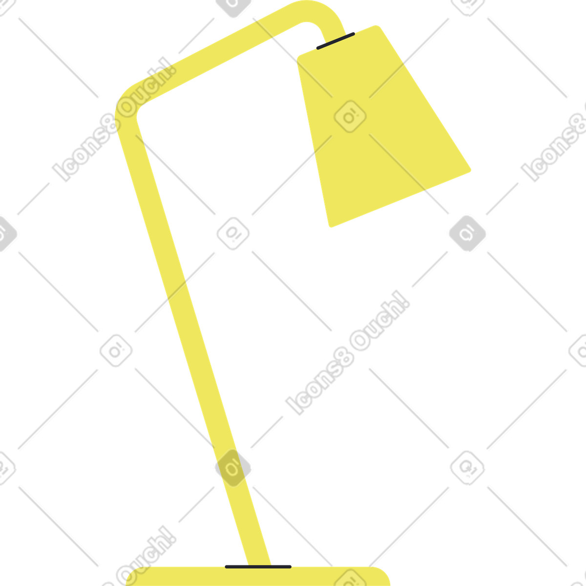 Yellow table lamp illustration in Boba style download in PNG, SVG