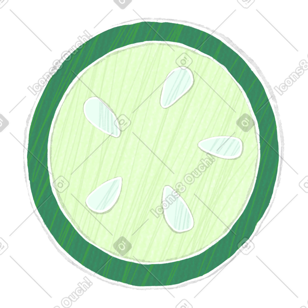 Ilustração de Slice of zucchini em no estilo Crafty para baixar em PNG, SVG