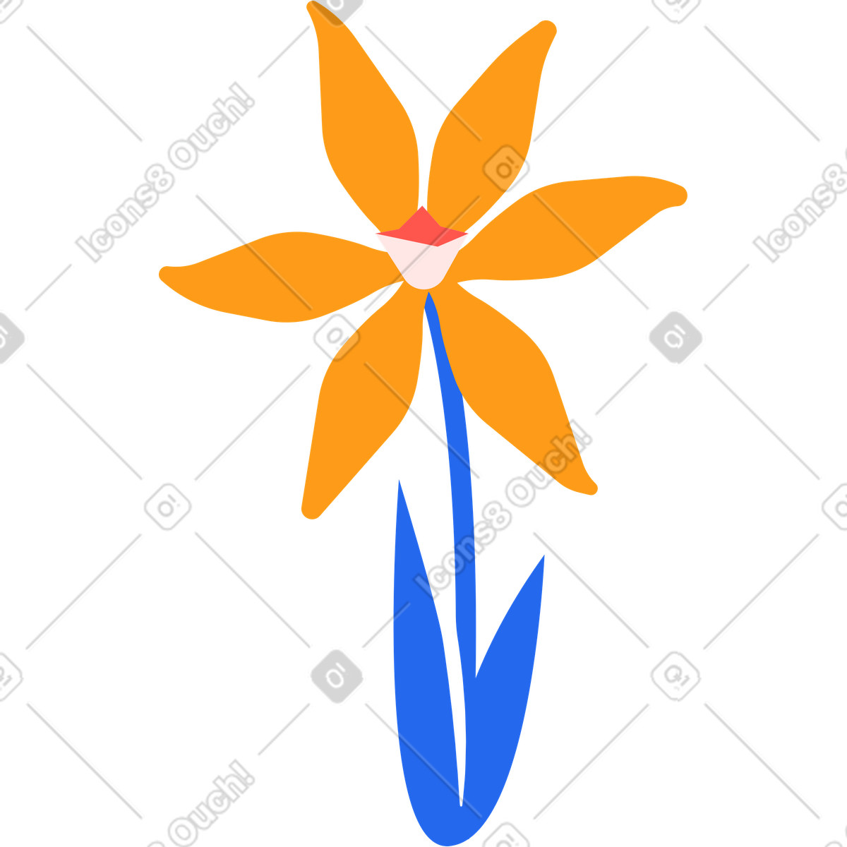 Narzisse-Illustration im Kingdom-Stil als Download in PNG, SVG