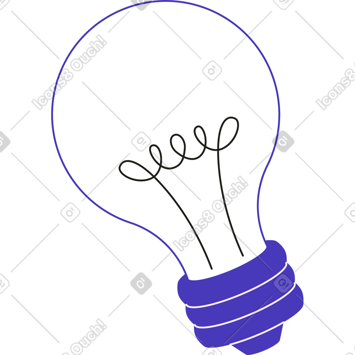 Ilustração de Lâmpada em no estilo Blueberry para baixar em PNG, SVG