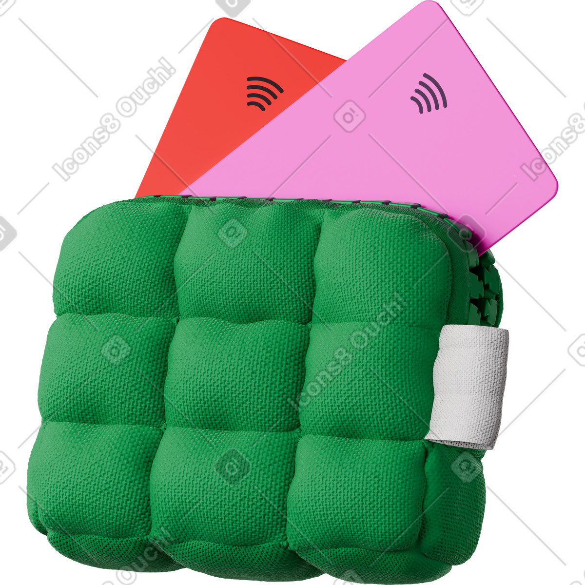 Inflated wallet with credit cards animated illustration in GIF, Lottie (JSON), AE