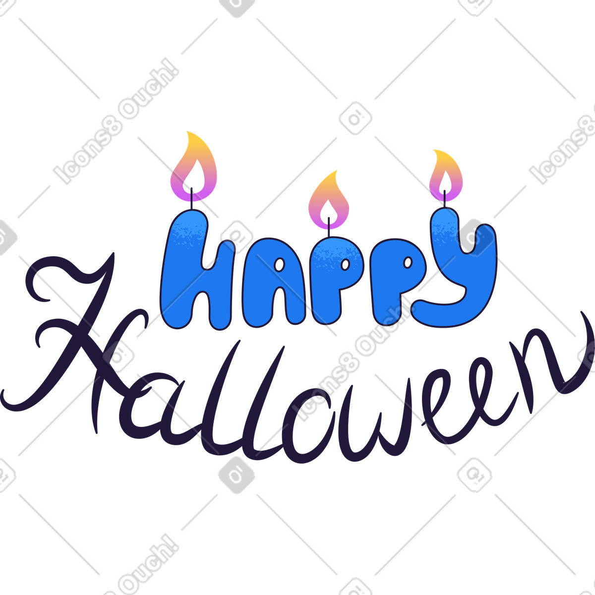 Illustration Joyeux halloween dans le style Conifer à télécharger aux formats PNG, SVG