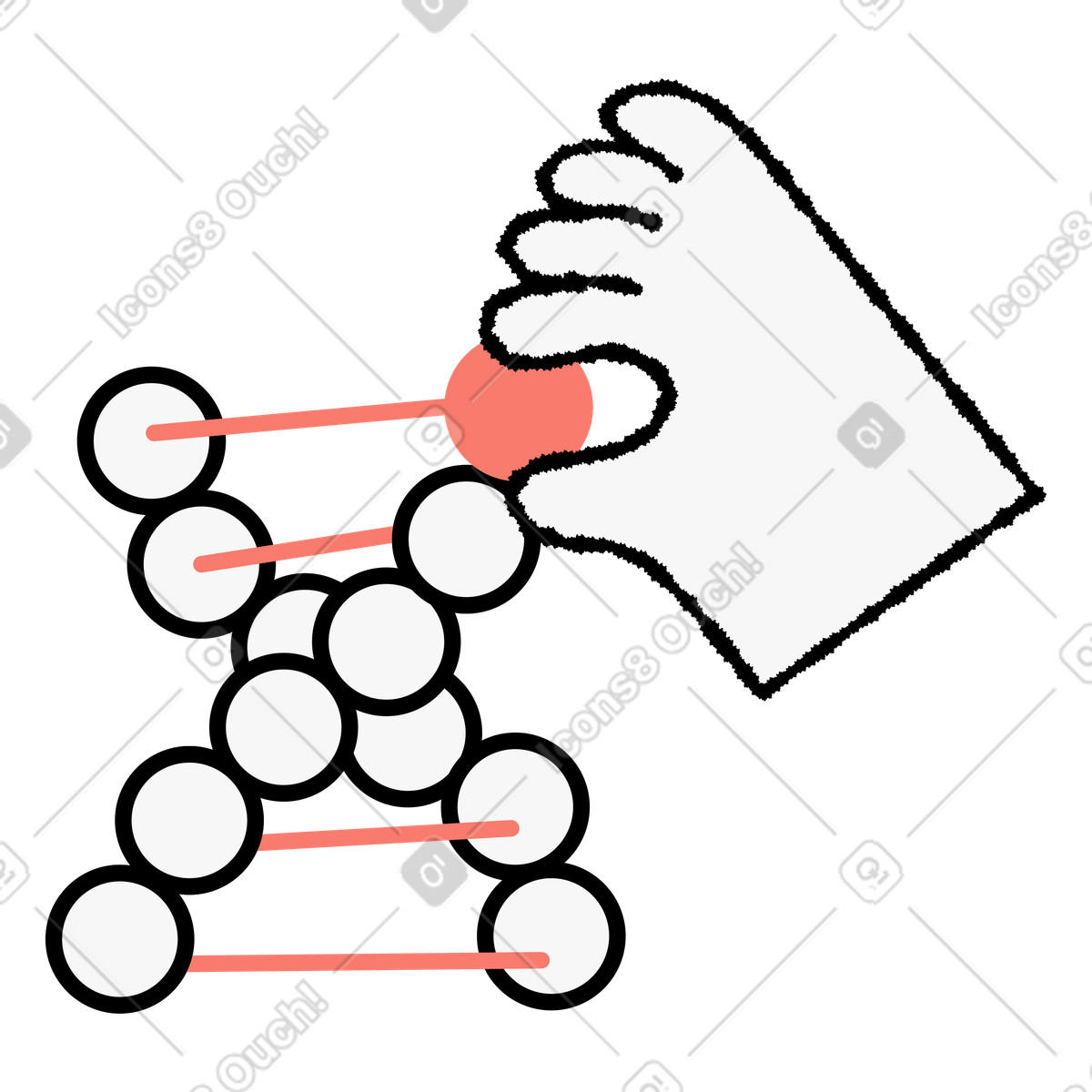 Bold People スタイルの Genetic engineering hand modifying dna molecule structure with highlighted segment のイラストをPNG、SVG形式でダウンロード