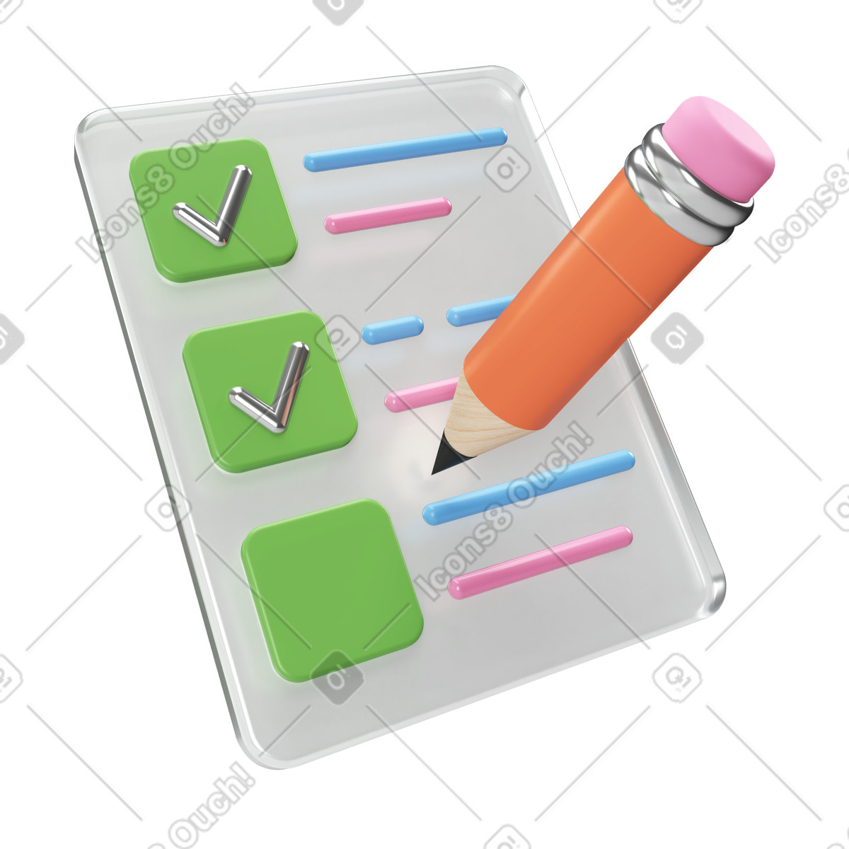 Accomplishing tasks from checklist illustration in PNG, SVG