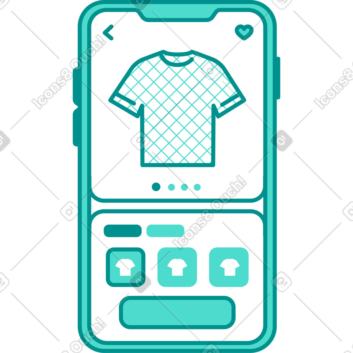 Ilustración Teléfono con tienda online en estilo Natty a descargar en PNG y SVG