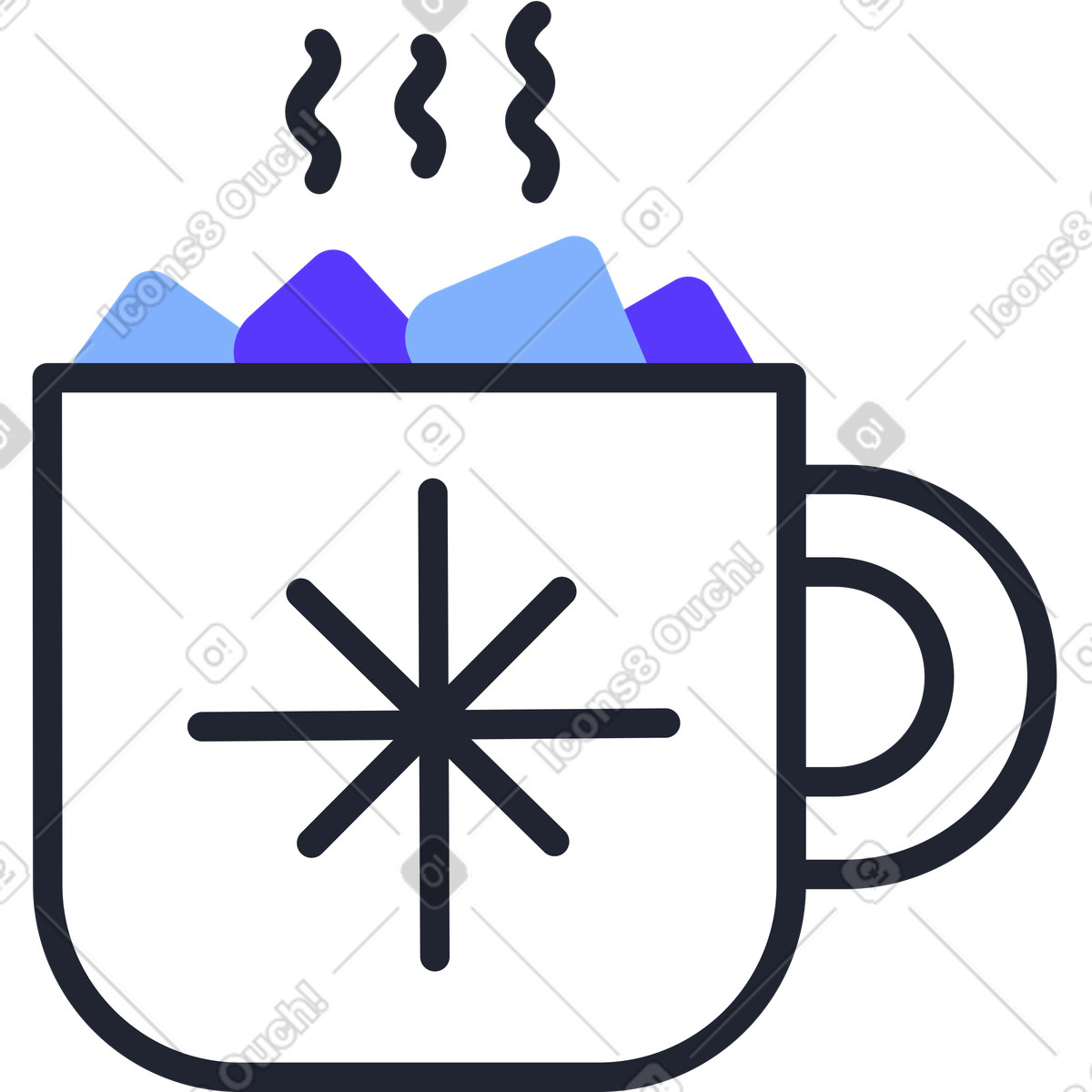 Ilustración Chocolate caliente en estilo Pablita a descargar en PNG y SVG