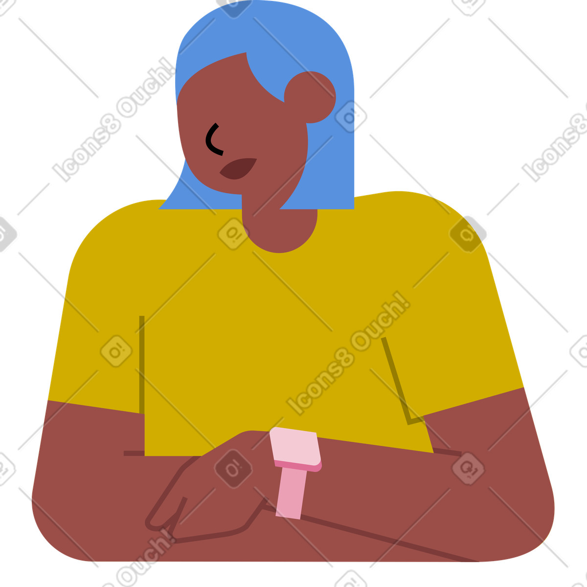 Ilustración Parte superior del cuerpo de una mujer con los brazos cruzados en estilo Vector a descargar en PNG y SVG