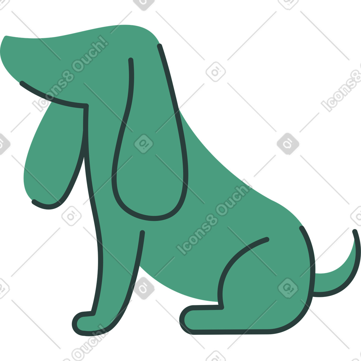 Ilustração de Cão em no estilo Macaroni para baixar em PNG, SVG
