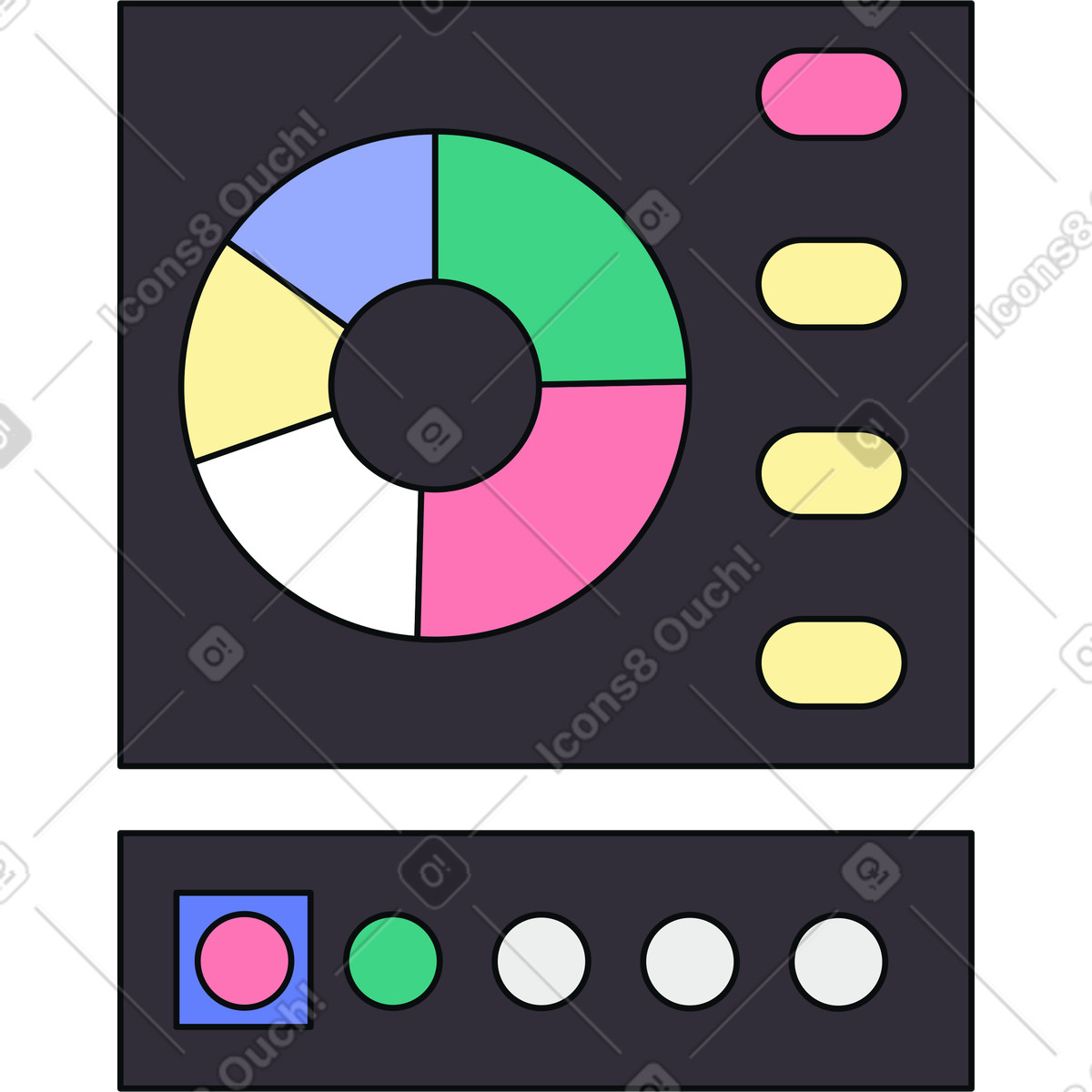 Interfaccia del programma di disegno vr illustrazione in stile Teko scarica in PNG, SVG