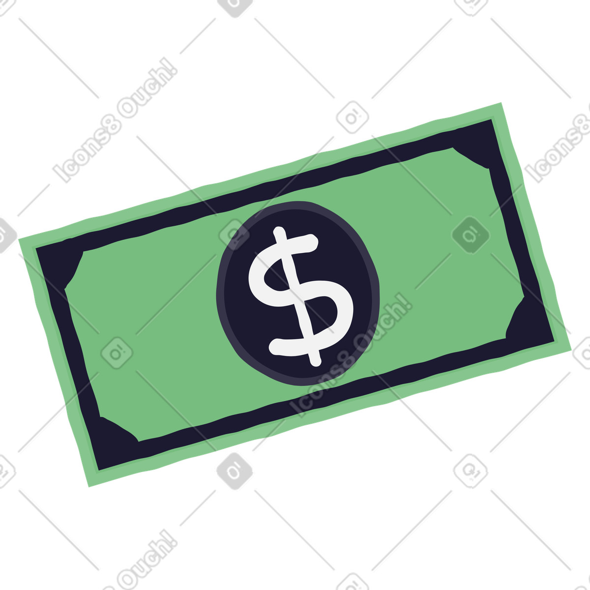 Dollaro illustrazione in stile Stripy scarica in PNG, SVG