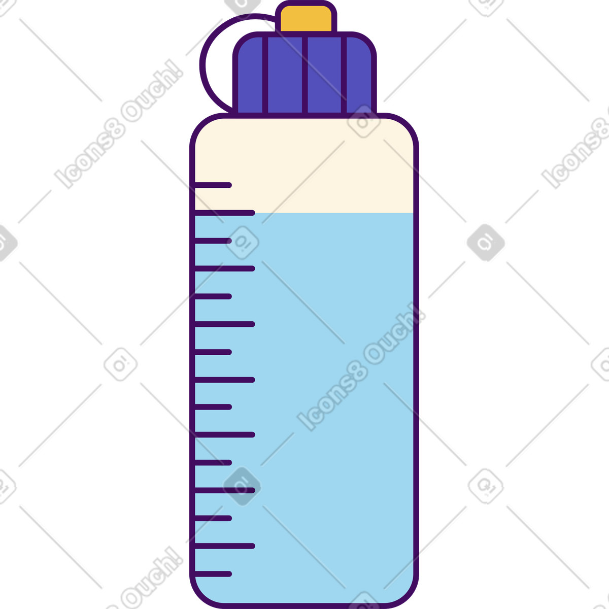 Water bottle illustration in Simplistic style download in PNG, SVG