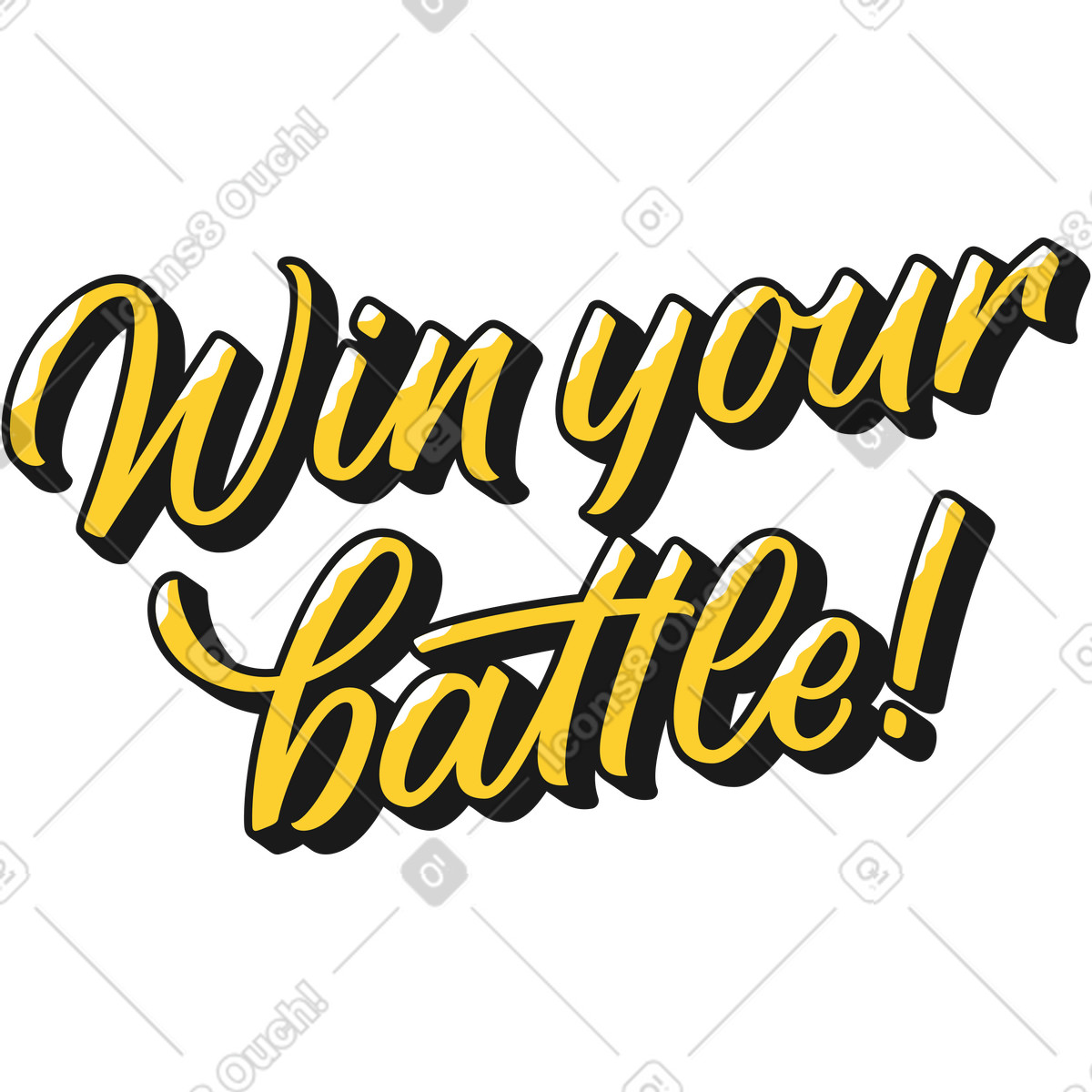 Illustration Lettering win your battle! dans le style Taxi à télécharger aux formats PNG, SVG