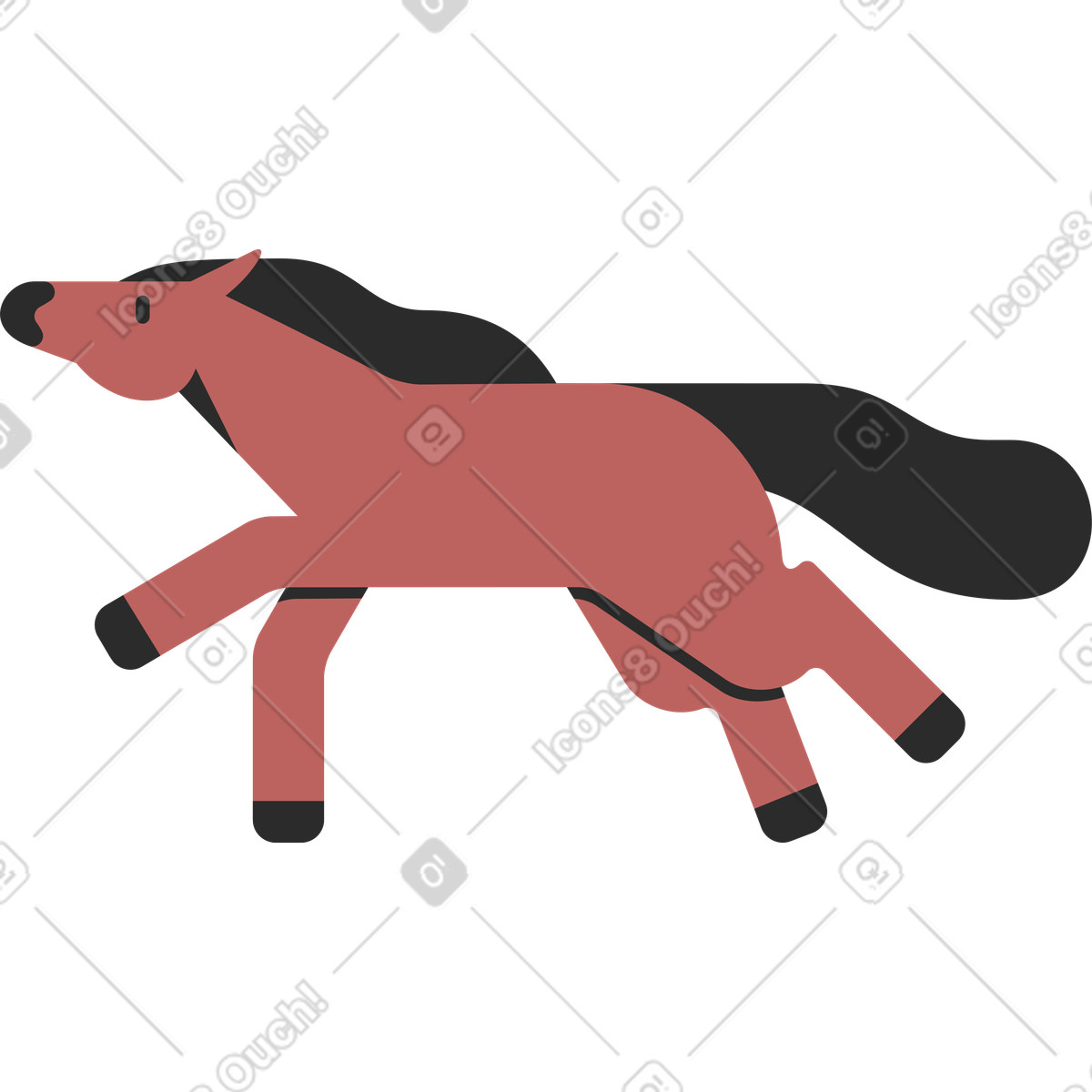 Ilustração de Cavalo em no estilo Marginalia para baixar em PNG, SVG