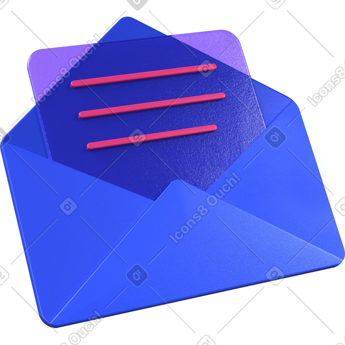 Ilustração de Envelope com folha em no estilo 3D Boost para baixar em PNG, SVG
