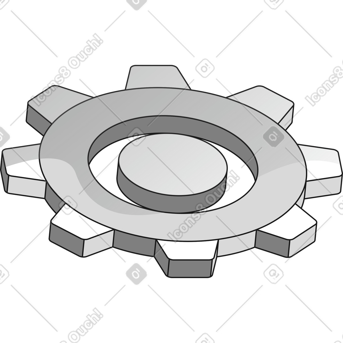 Futuristic 스타일의 Gear symbol representing settings configuration options in user interface menu 일러스트레이션 PNG, SVG 다운로드