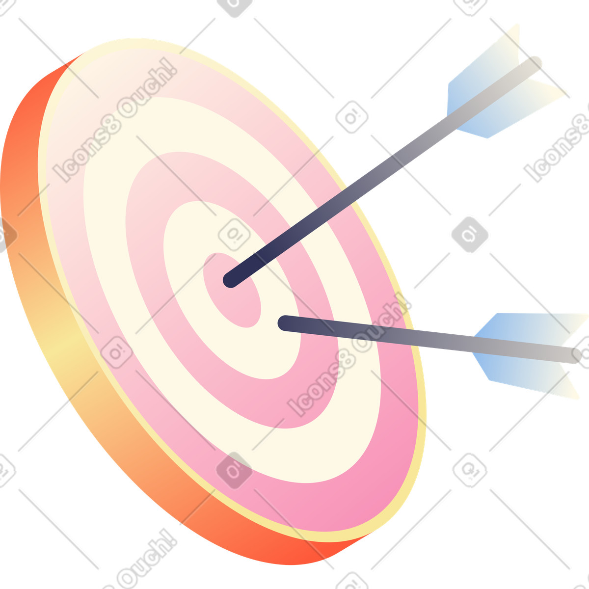 Beam スタイルの 2本の矢で標的を狙う のイラストをPNG、SVG形式でダウンロード