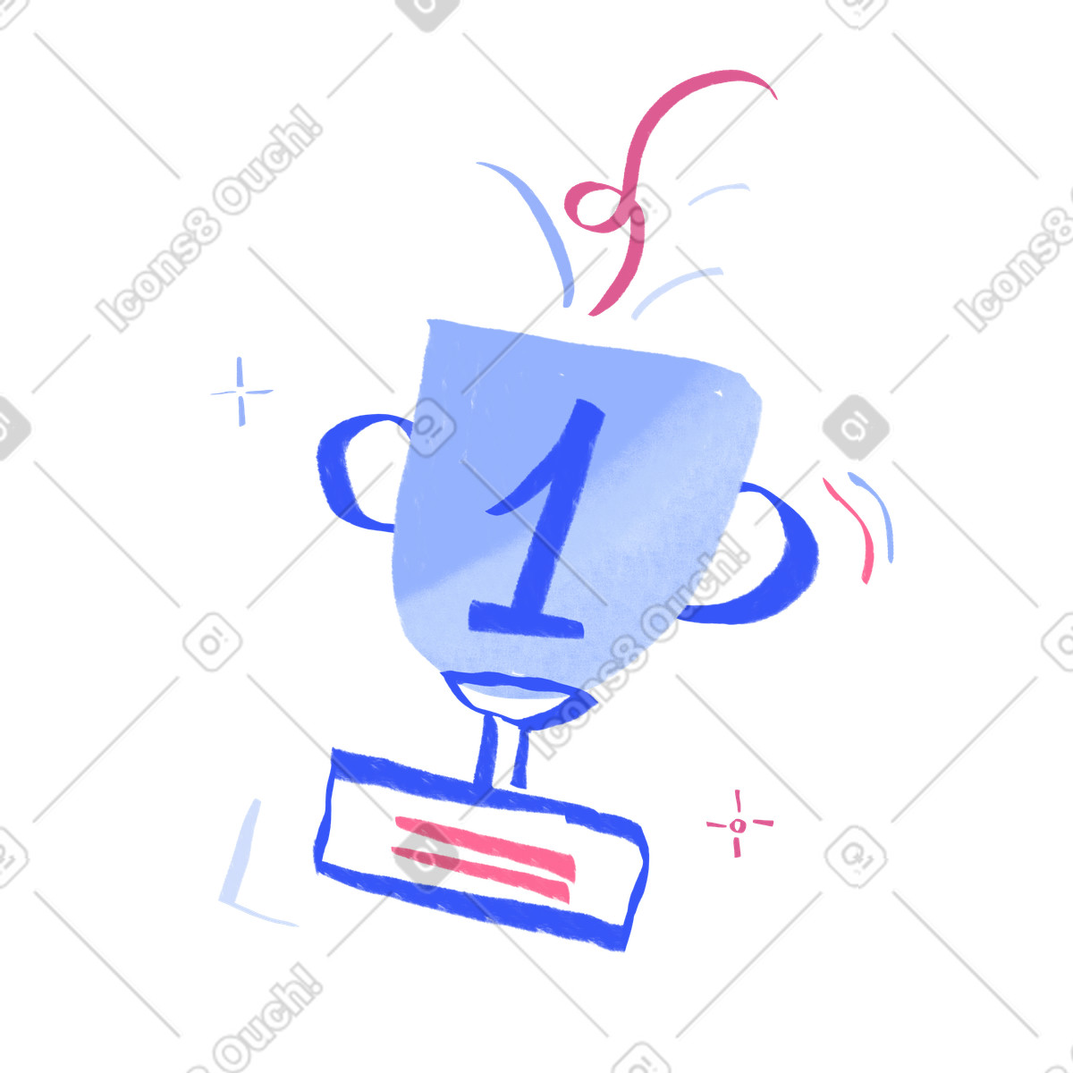 下载 Quirky 风格的 Prize for the first place 插画，支持 PNG、SVG 格式